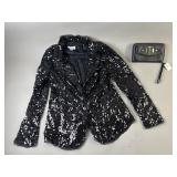 Joan Rivers Sequin Blazer Small & Iman Wallet NWT