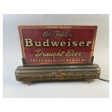 1930s Budweiser Beer Ad Reverse Glass Light Sign