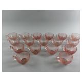 Cherry Blossom Pink Depression Glass Cups
