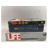 Lot of Vtg Board Games Deluxe Casino Set & More