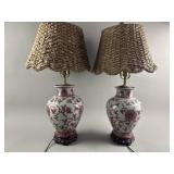 Vintage Chinese-Style Porcelain Table Lamps