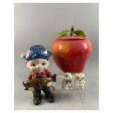 Vtg Hull Pottery Blushing Apple Cookie Jar & More