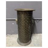 Vintage Woven Brass Umbrella Stand