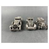 3 Danbury Mint Pewter Cars