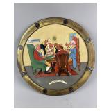 Antique German Poker Players Tray / Plaque