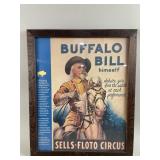 Framed Vtg Repro. Poster Buffalo Bill Cody Adv.