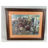 VTG Western Themed Metallic Etching Print