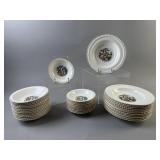 Harker Pottery Godey Prints 22k Trim Bowls