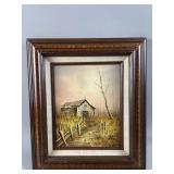 Framed Vintage Oil Painting on Canvas by Peter
