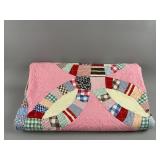 Vintage Handmade Double Wedding Ring Quilt