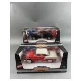 2 American Muscle Die Cast  Chevy Cars 1/18" Scale