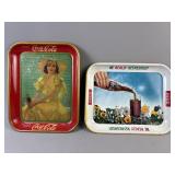 Vtg. 1938 Coca-Cola Girl In Shade & More Tin