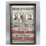 Framed Repro. 1864 Campaign Poster
