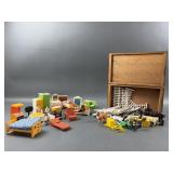 Vintage Toys Farm Set  & Dollhouse Furniture