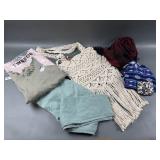 Assorted Winens Clothes & Macramé Purse