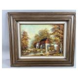 Framed Vtg Oil Painting on Canvas by Robert Moore