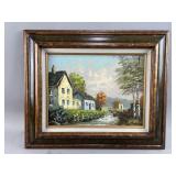 Vtg Framed & Signed Landscape Oil Painting