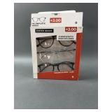 3pr Foster Grant Reading Glasses +3.00