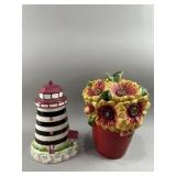 Vtg Certified Intern.Sunflower Cookie Jar & More