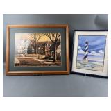 Framed Signed Print "Cobblestone Corner" & More