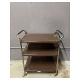 Vintage Cosco 3 Tier Metal Rolling Cart