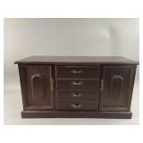 Vintage Dark Wood Jewelry Box