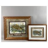 Framed/Signed Watercolor Smallmouth Bass & More