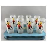 Vtg Federal Frosted Glasses Wait for Me & More