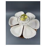 Vintage  California Pottery Lazy  Susan Set