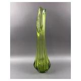 Vintage MCM Swung Glass Vase 23" Tall