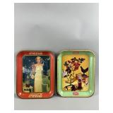 Vintage Coca Cola Girls Metal Serving Trays