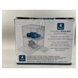 Huizhou 4pk Stackable Shoe Box & Organizer