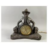 Antique Metal Will Rogers Figural Clock