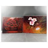 2 Canvas Wall Art , Signed