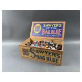 Sawyers Crystal Bag Blue Box & Vintage Bottle Caps