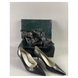 Coach Black Leather Pumps & RL Buckle Sandals
