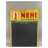 Vtg Tin Litho Chalkboard Adv. Sign NEHI Beverages
