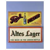 Vintage Tivoli & Altes Lager Beers Signs