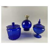 Vtg Anchor Hocking Cobalt Blue Jar & More