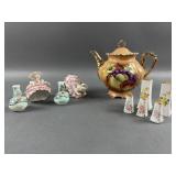 Vintage Lefton Teapot Porcelain Girls & More