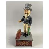 Vtg Style Uncle Sam Cast Iron Coin Bank