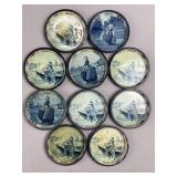 Vtg Goebel Detroit Tin Litho Advertising Tip Trays