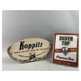 VTG Advertising Sign Silver Top Beer & More
