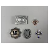 German War Belt Buckle, Badges, Medals