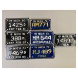 Vintage Michigan Motorcycle License Plates