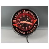 Vintage Harley Davidson Light Up Wall Clock