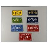 7 Vintage Michigan Motorcycle License Plates