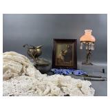 Art Nouveau Bronze Cherub Table Lamp & More