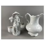 VTG Chinese/Japanese White Porcelain Farmer/More