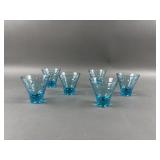 (6) Hazel Atlas Old-Fashioned Capri-Dot Glasses